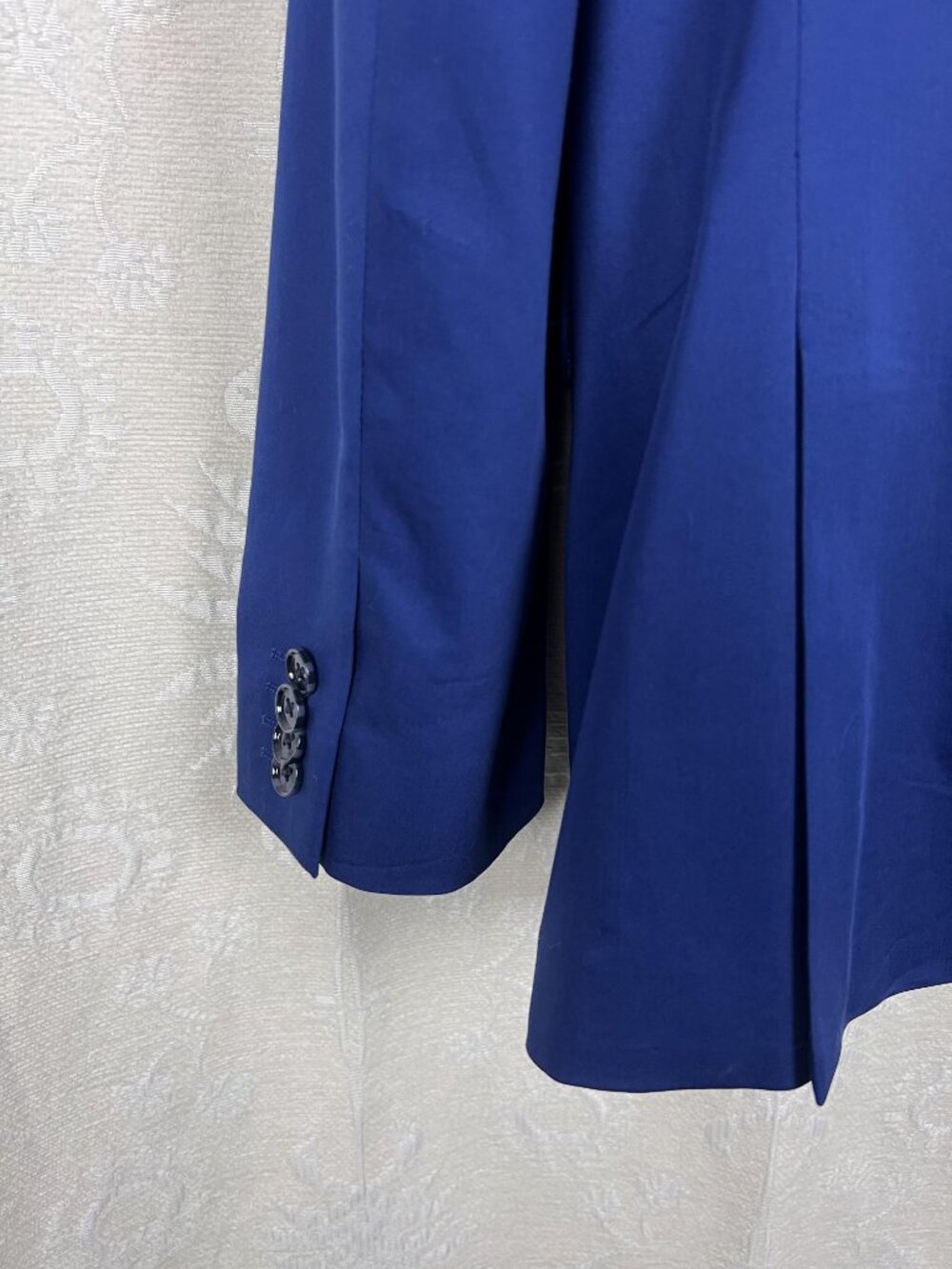 Express 42L Classic Fit men's suit jacket royal blue stretch cotton blazer long - Picture 4 of 7